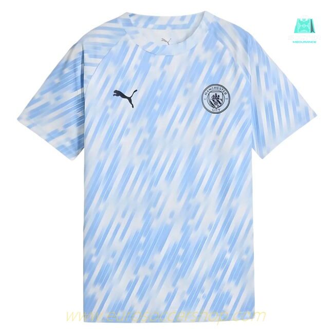 2025-2026 Man City Warm Up Jersey (Silver Sky) - Kids