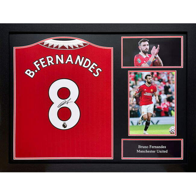 football shirt Manchester United FC Bruno Fernandes Shirts (Framed)