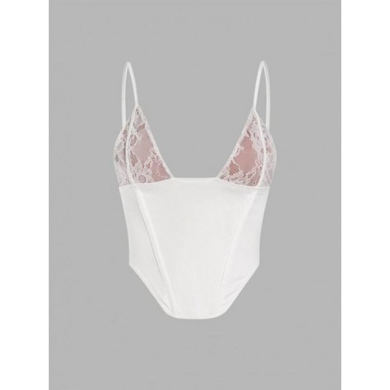 Lace Triangular Cup Corset Cami Top LS4107