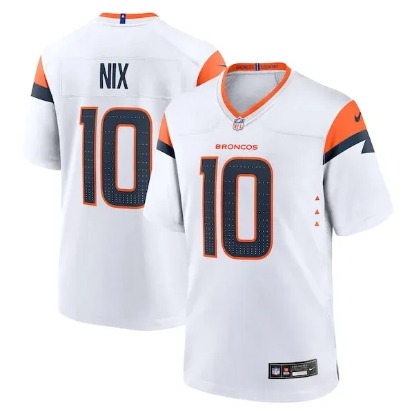 None Bo Nix Game Jersey - White | NFL Player Jersey | NFL Football