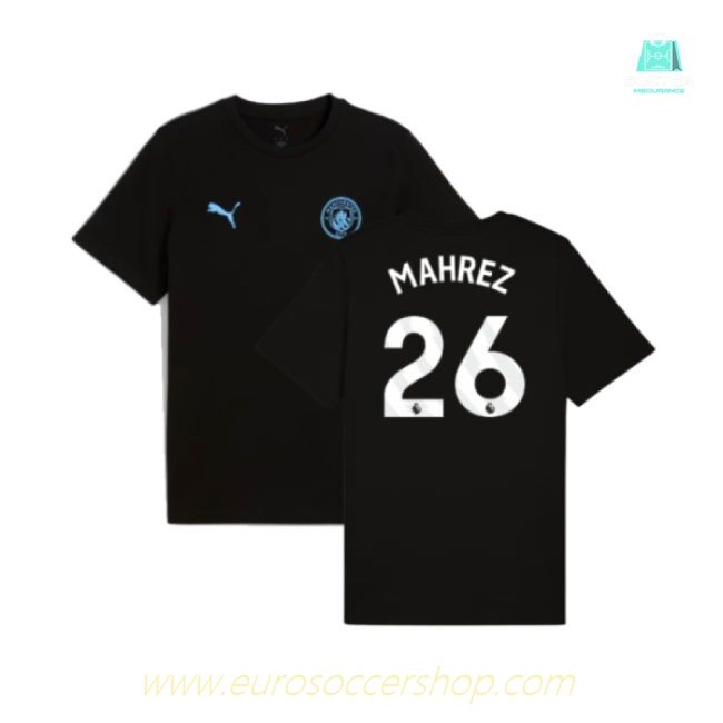 2025-2026 Man City FtblESS Tee (Black) (Mahrez 26)