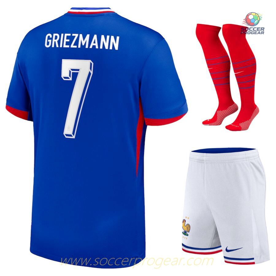 France Team 2024-2025 Collection Season Griezmann Kids Soccer Uniform Soccer Shirt
