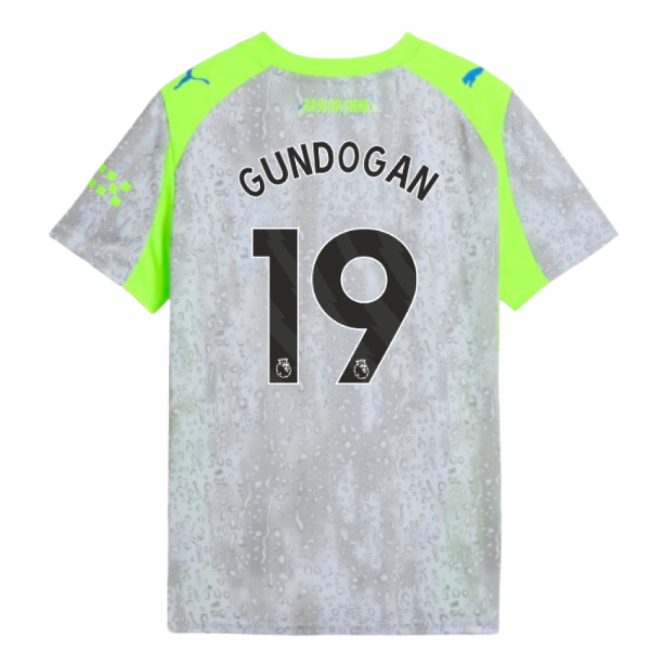 Man City Third Soccer Shirt 2025-20 Gundogan 19 M S Kids