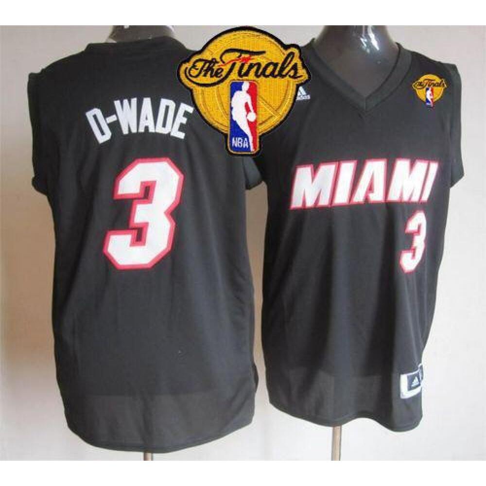 Collector's Item Authentic Men's MIA #3 Dwyane Black Basketball Jersey