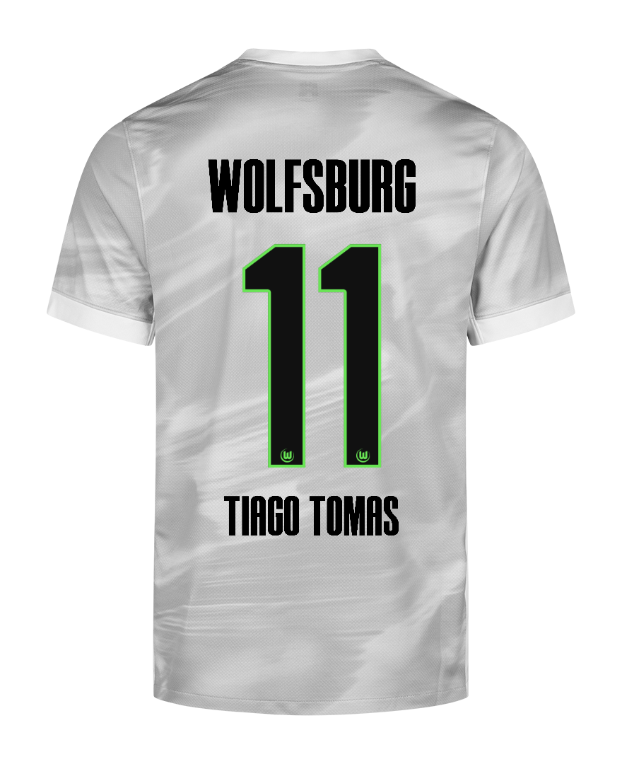 Away Jersey of TIAGO TOMAS with number 11 for Wolfsburg during the 25-26 season