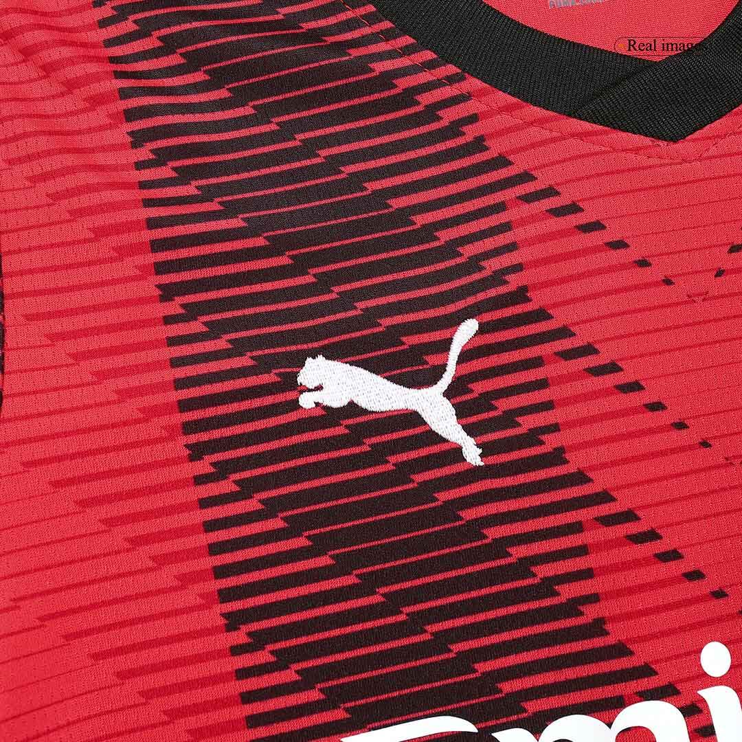 Kid's AC Milan Home Soccer Jersey Kit(Jersey+Shorts) 2023/24Authentic