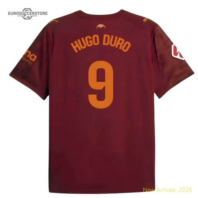 Official 2025-2026 Valencia Away Shirt (Kids) (Hugo Duro 9)