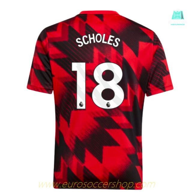 2025-2026 Man Utd Pre-Match Shirt (Red) - Kids (Scholes 18)