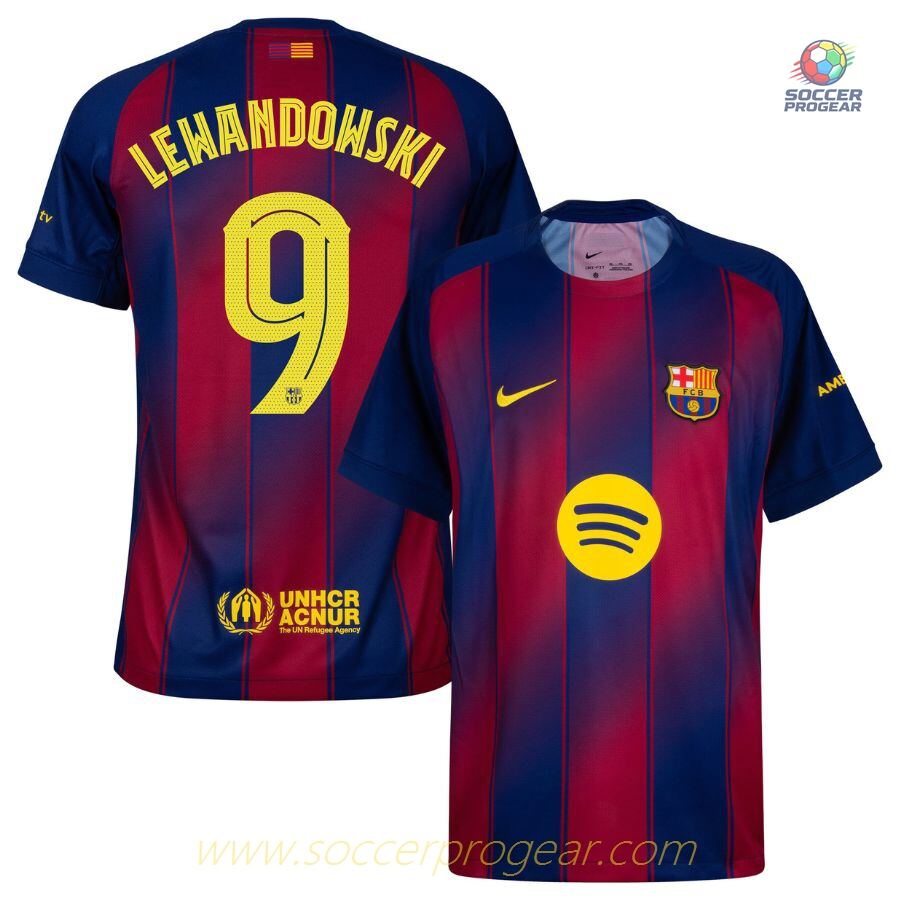 Barca Home Soccer Football Shirt 2025/26 Collection Lewandowski