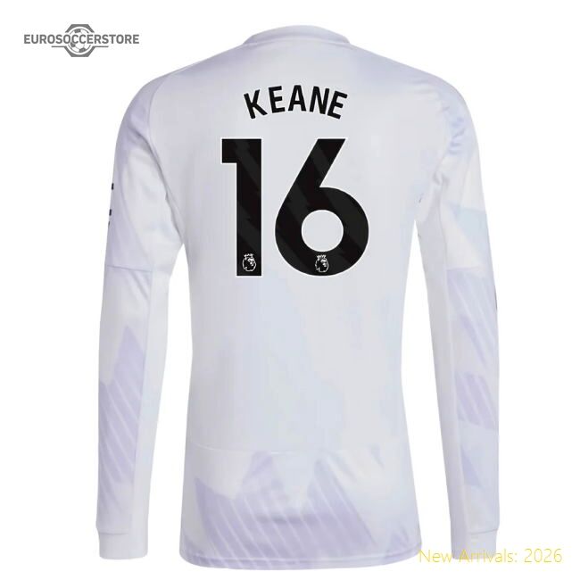 Authentic 2025-2026 Man Utd Long Sleeve Away Shirt (keane 16)