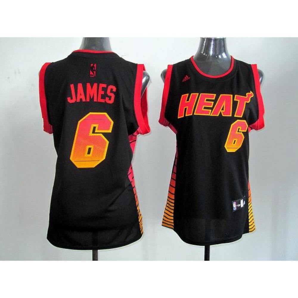 Performance Men's Miami Heat #6 LeBron Black Basketball Jersey