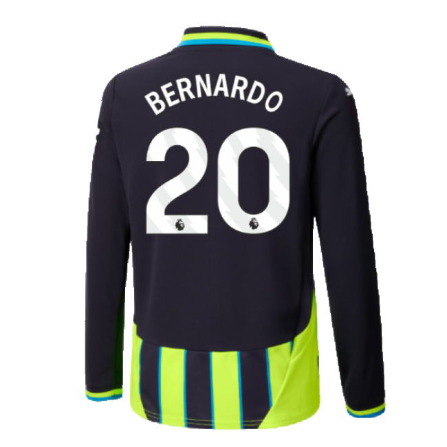 2024-2025 Man City Away Long Sleeve Shirt (Kids) (Bernardo 20)