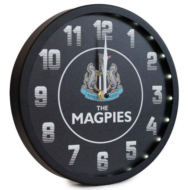 Original Newcastle Newcastle United FC LED Magpies Wall Clock