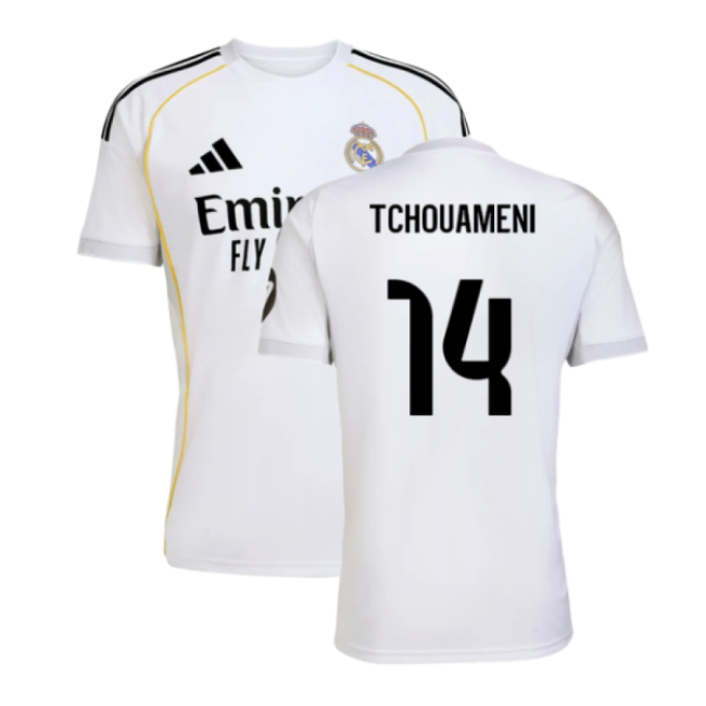 2025-2026 Real Madrid Home Jersey Tchouameni Performance Fabric