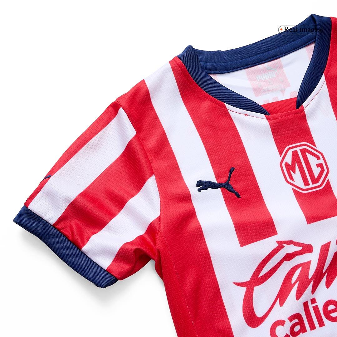 Kid's Chivas Home Soccer Jersey Kit(Jersey+Shorts) 2024/25Authentic Ki