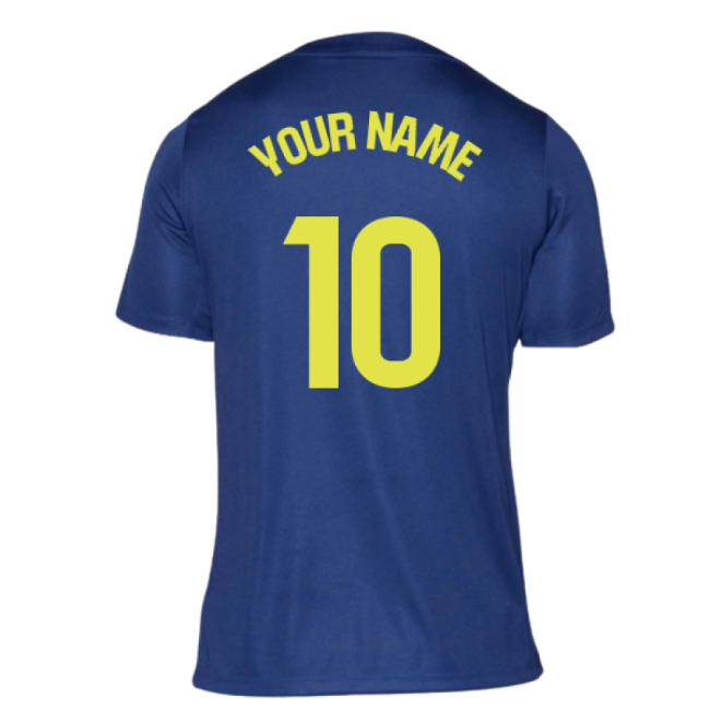 2025-2026 Atletico Madrid Pre-Match Shirt (Blue-Yellow) (Your Name)...