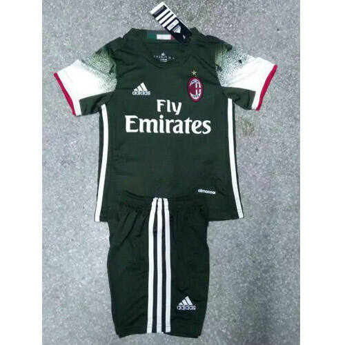 Kids AC Milan Third 201617 Soccer Kits ShirtShorts - Official Replica