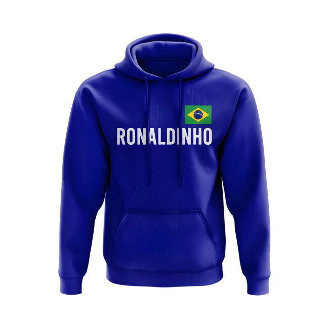 Player Ronaldinho Brazil Name Hoody (Blue) Player Premium