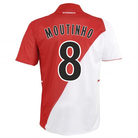 13-14 AS Monaco FC 8 Moutinho Home Soccer Jersey Shirt - Official