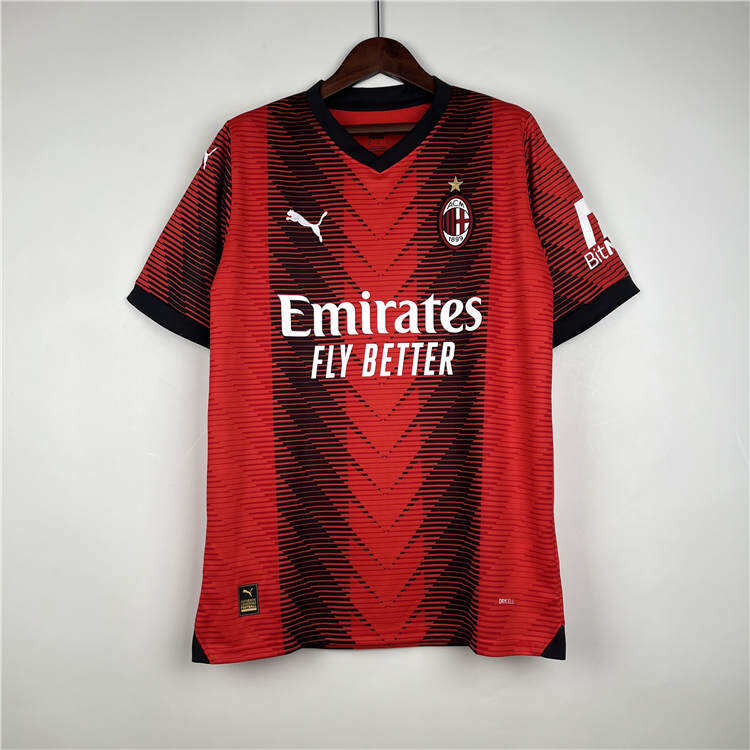 AC Milan 2324 Home Red Soccer Jersey Football Shirt - Official