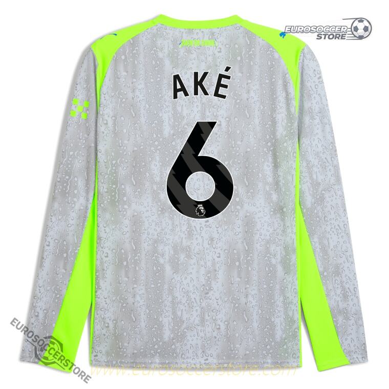 Manchester City 25-26 Season Third Long-Sleeve AKÉ 6 Football Jersey