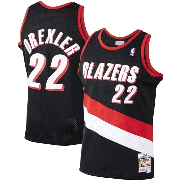 Clyde Drexler POR Swingman Jersey - vintage Basketball - Black