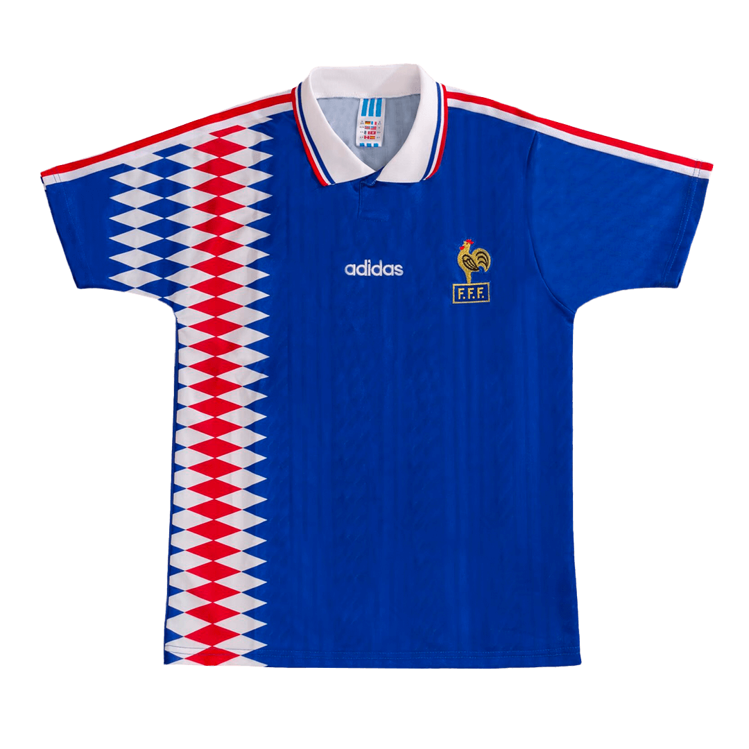 Retro 1994 France Home  Soccer Jersey Authentic Kit