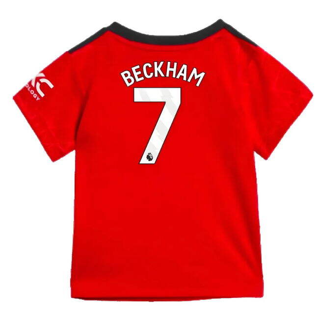 Supporter Football Man Utd Home Baby Kit Beckham #7 Authentic Desi...