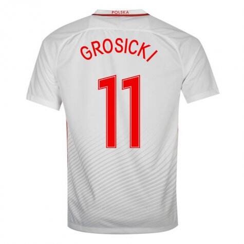 Poland Home 2016 Grosicki 11 Soccer Jersey Shirt - Official Replica
