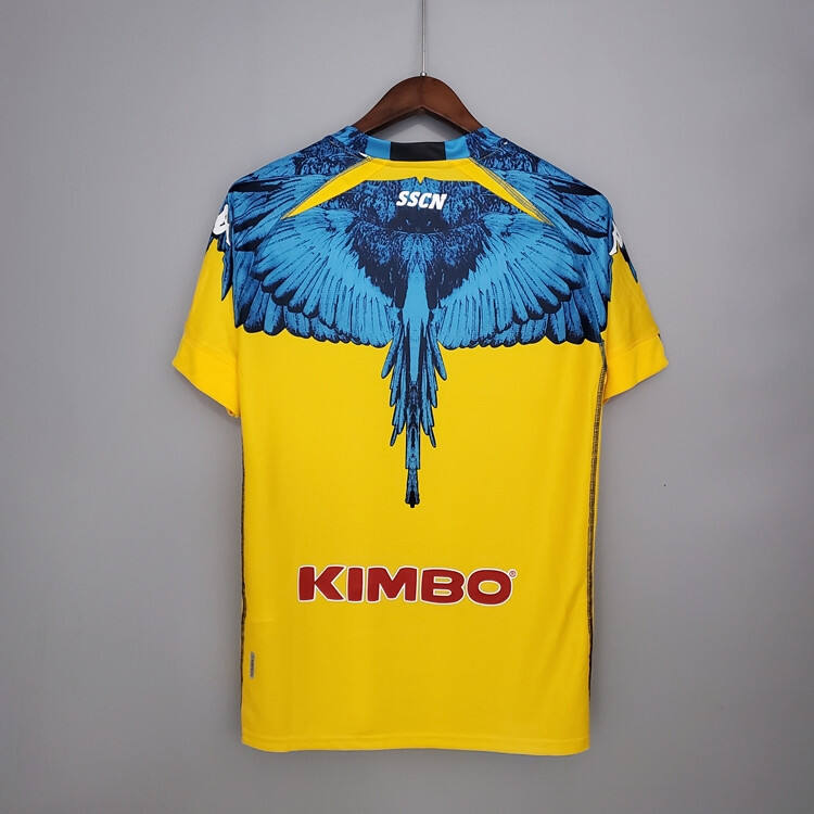 Premium Quality NAPOLI X MARCELO BURLON 2021 YELLOW SOCCER JERSEY