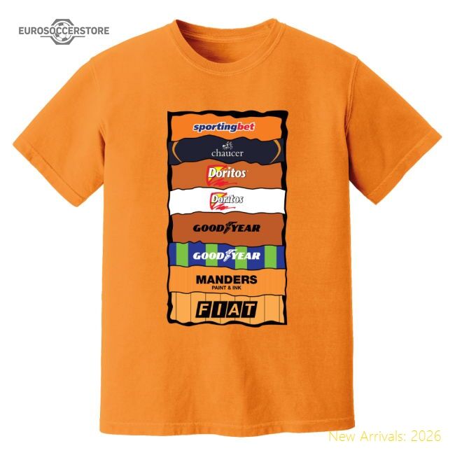Luxury Wolves Sponsor History T-shirt (orange) - Official Edition