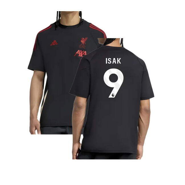 Adult 2025-2026 Liverpool Training Tee (Black) (Isak 9)