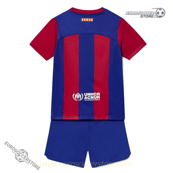 Kids' Barcelona Home Football Jersey Kit for the 23-24 Season