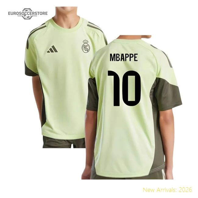 2025-2026 Real Madrid Training Jersey (almost Lime) - Kids (mbappe 10)