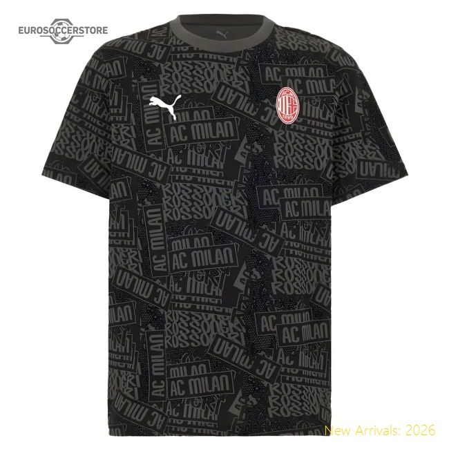 2025-2026 Ac Milan Ftblculture Tee Aop (black) (joao Felix 79)
