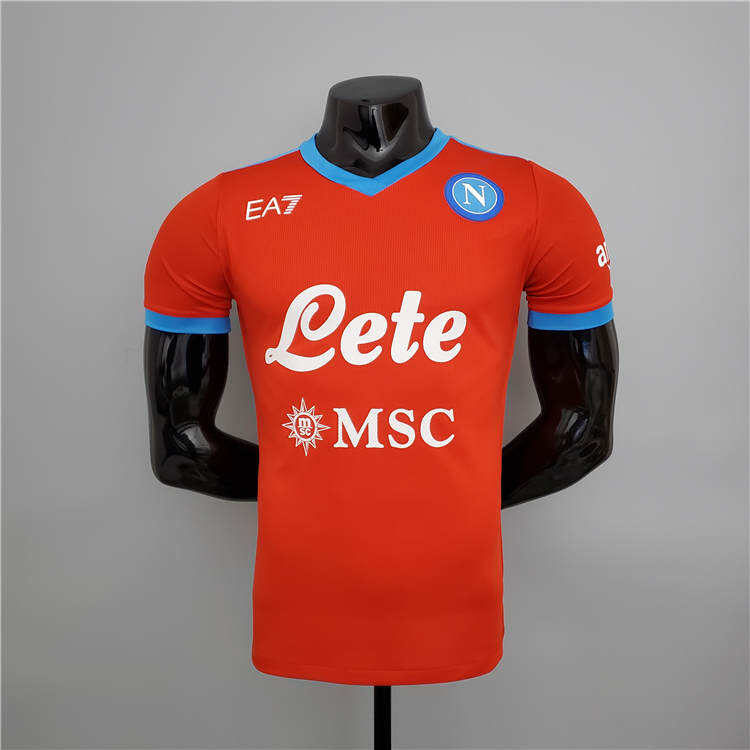 Napoli 21-22 Away Red Soccer Jersey Football Shirt Player Version -