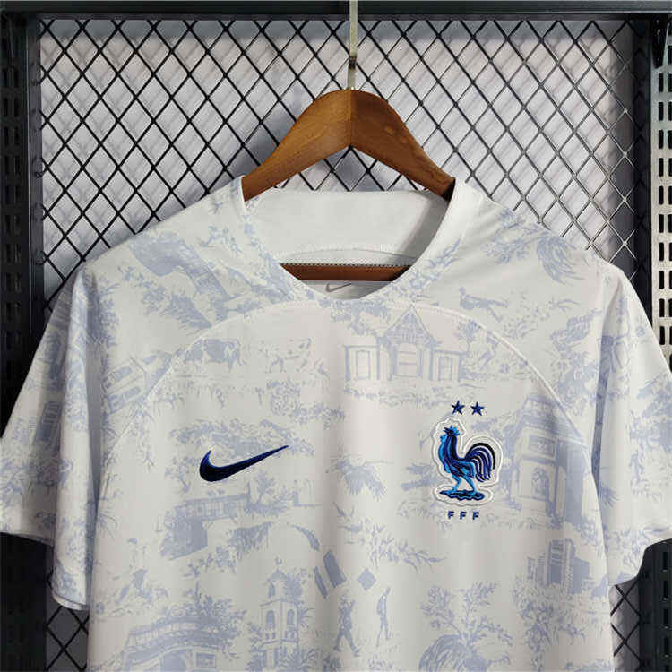 World Cup 2022 France Away White Soccer Jersey Football Shirt - World