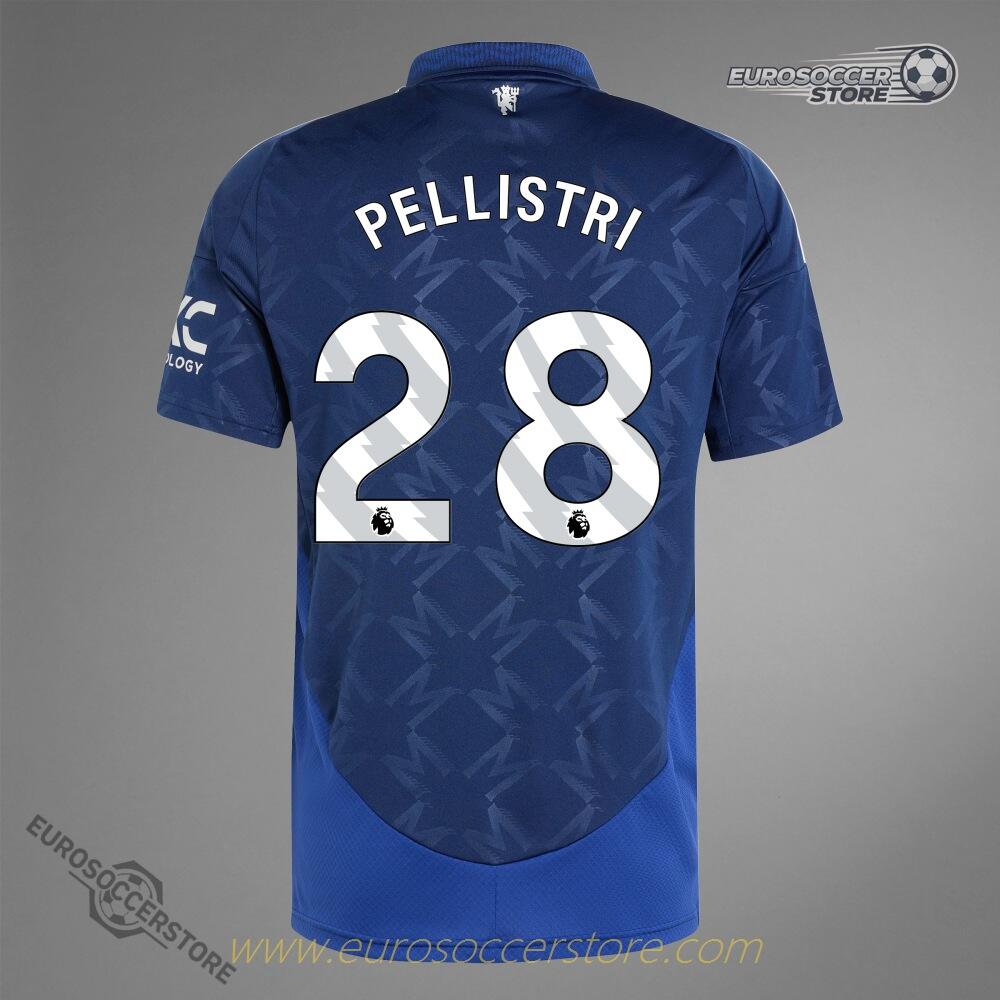 24-25 Season Manchester United Away Jersey, Player Version for PELLISTRI with Number 28