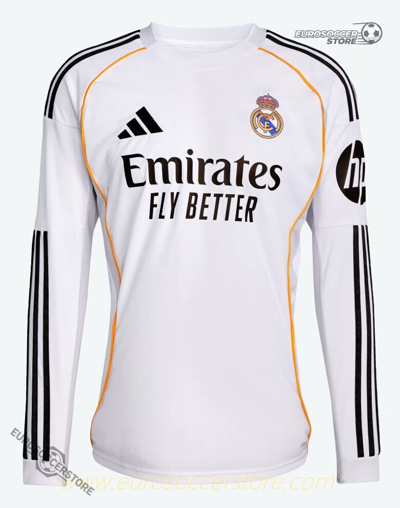 Real Madrid's 25-26 Season Home Long Sleeve Football Jersey