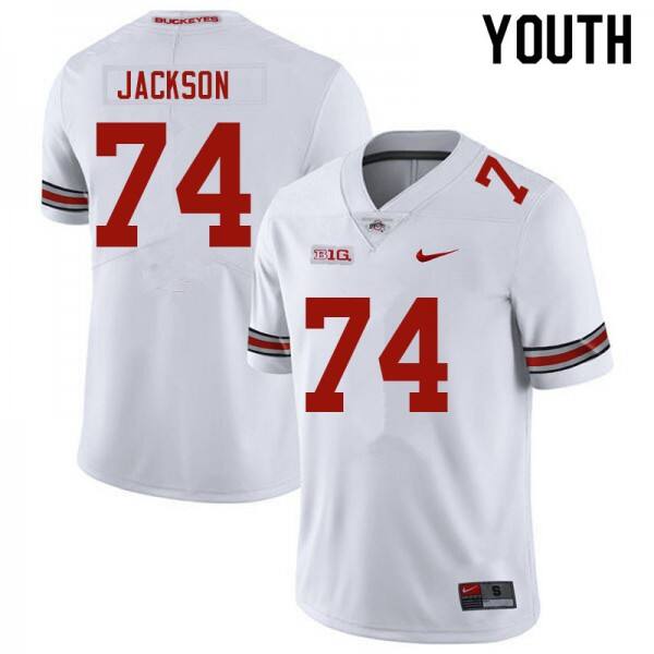 Youth Ohio State Buckeyes #74 Donovan Jackson White V1b Jersey