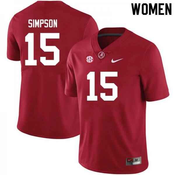 Women Alabama Crimson Tide #15 Ty Simpson Elite Football Jersey