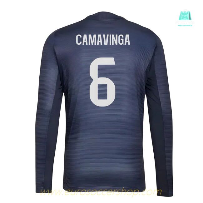 2025-2026 Real Madrid Authentic Long Sleeve Away Shirt (Camavinga 6)
