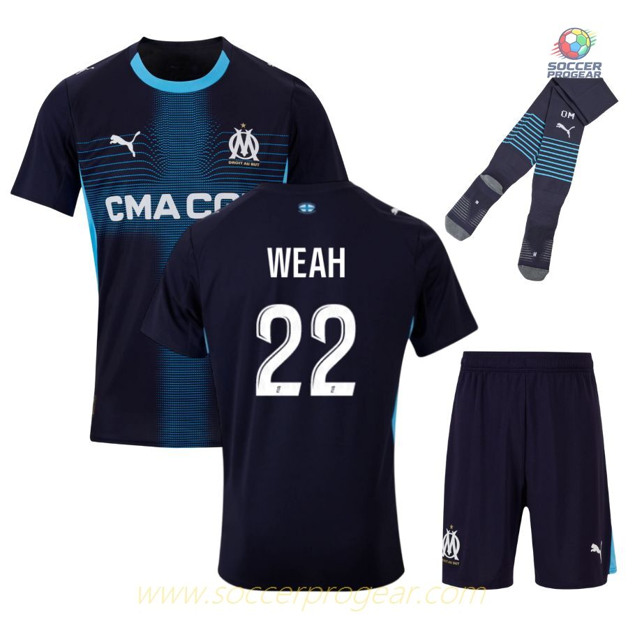 OM Away Children Jersey Set Soccer Jersey 2025/26 Collection Weah