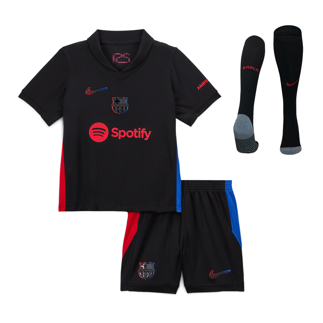 Kid's Barcelona Away Soccer Jersey Kit(Jersey+Shorts+Socks) 2024/25Aut