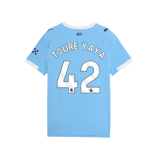 2025-2026 Man City Home Shirt (Kids) (Toure Yaya 42)