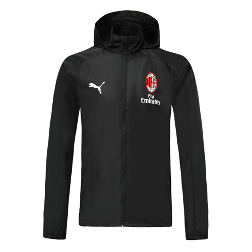 Performance Driven AC Milan 2019-20 Black Hoody Woven Windrunner