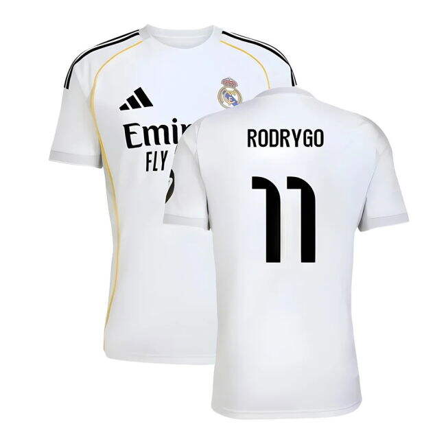 Fan Quality Real Madrid Home Supporter Kit (Adults) (Rodrygo 11) (1)