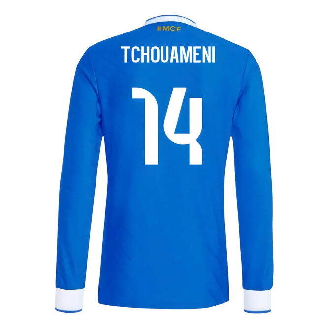 2025-2026 Real Madrid Authentic Long Sleeve Third Shirt (Tchouameni 14)