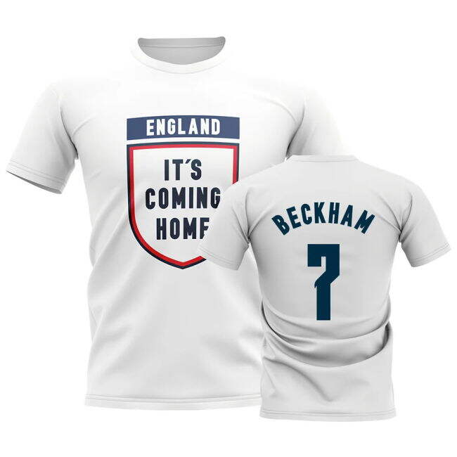 England International Team Trendy Home Soccer Jersey (Beckham 7)
