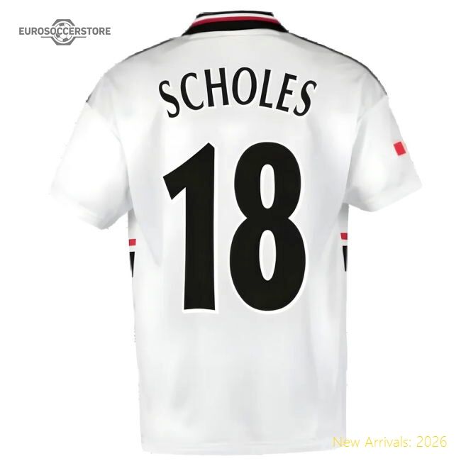 Authentic 1999 Manchester United Away Football Shirt (scholes 18)
